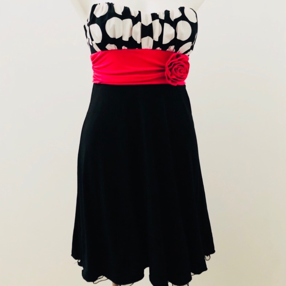 Polka dot Dress Black/Pink/White
